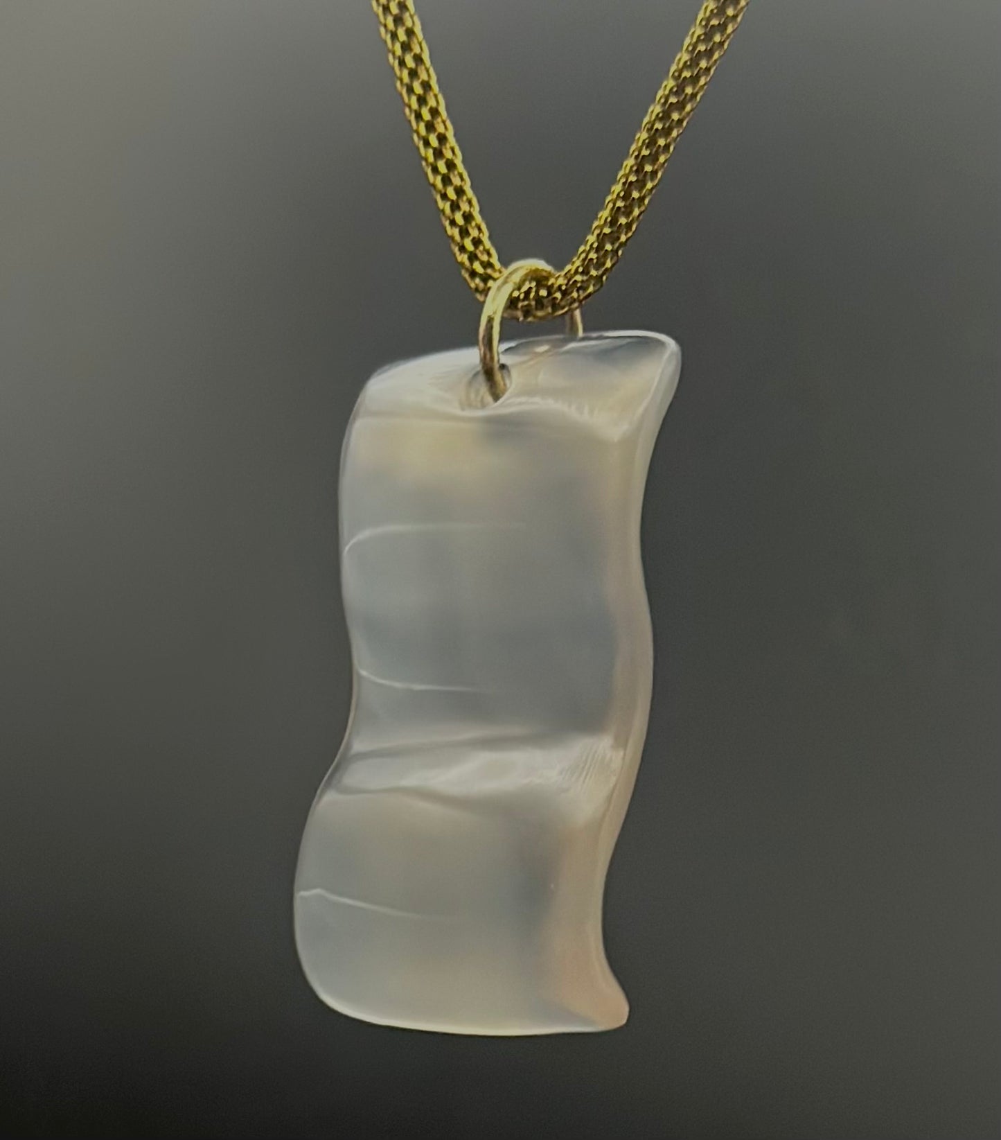 The Veil - Hand-sculpted Montana Agate Pendant