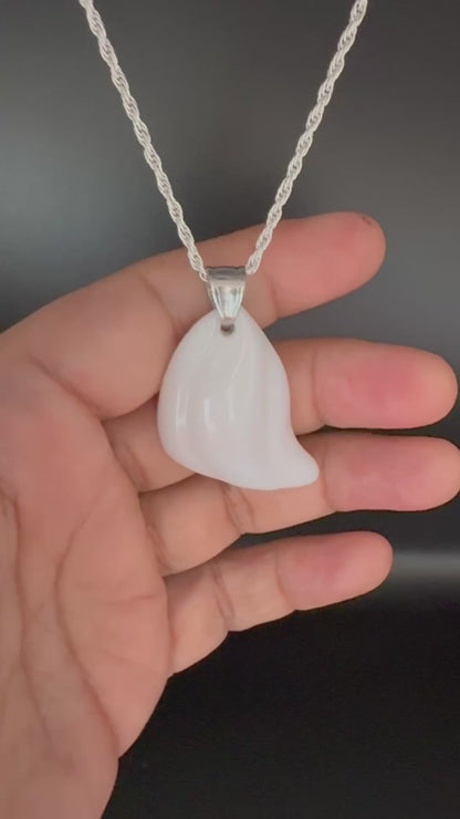 Joy Unleashed - Hand-sculpted Coconut Agate Pendant