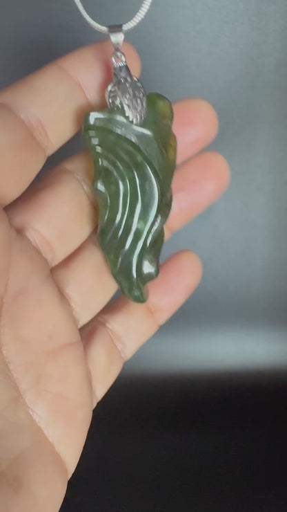 Emergence - Hand-sculpted Chrome Chalcedony Pendant